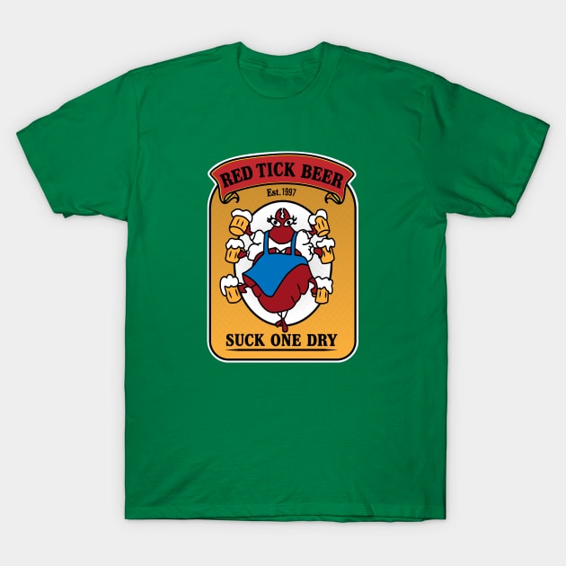 Red Tick Beer T-Shirt by carloj1956